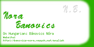 nora banovics business card